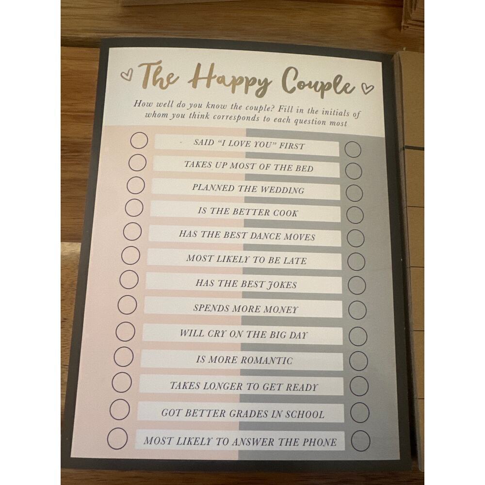 Bundle of Bridal Shower Games….Bridal Mad Libs, Bride Bingo, Guess the Dress etc - Picture 2 of 6